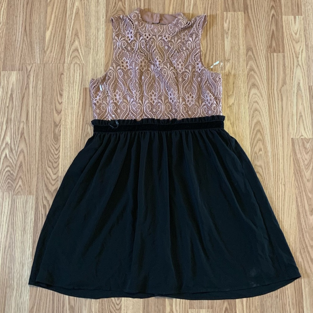 Maurices pink and black lace dress size XL